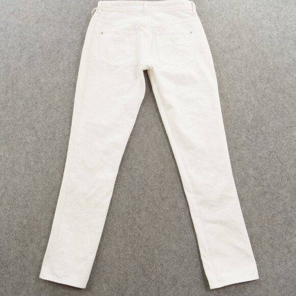 Guess Jeans Womens 25 White Boy Fit Mid Rise Distressed Zip Fly New - Picture 2 of 15